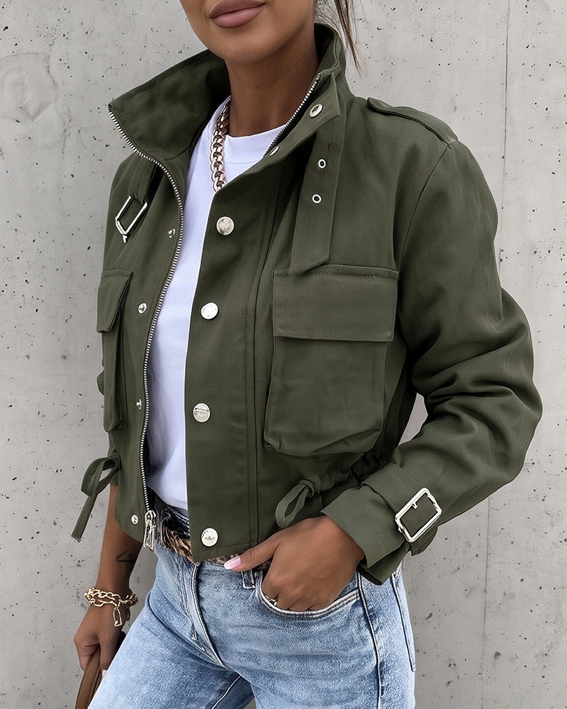 Willluxe® Urban Edge Cropped Utility Jacket