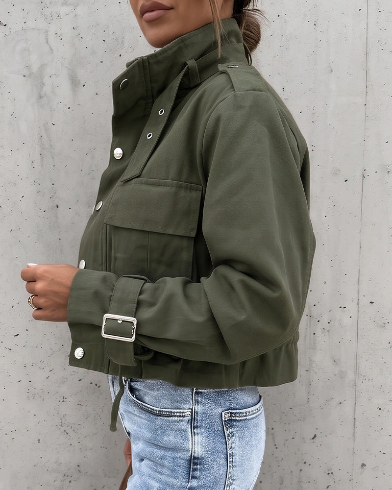 Willluxe® Urban Edge Cropped Utility Jacket