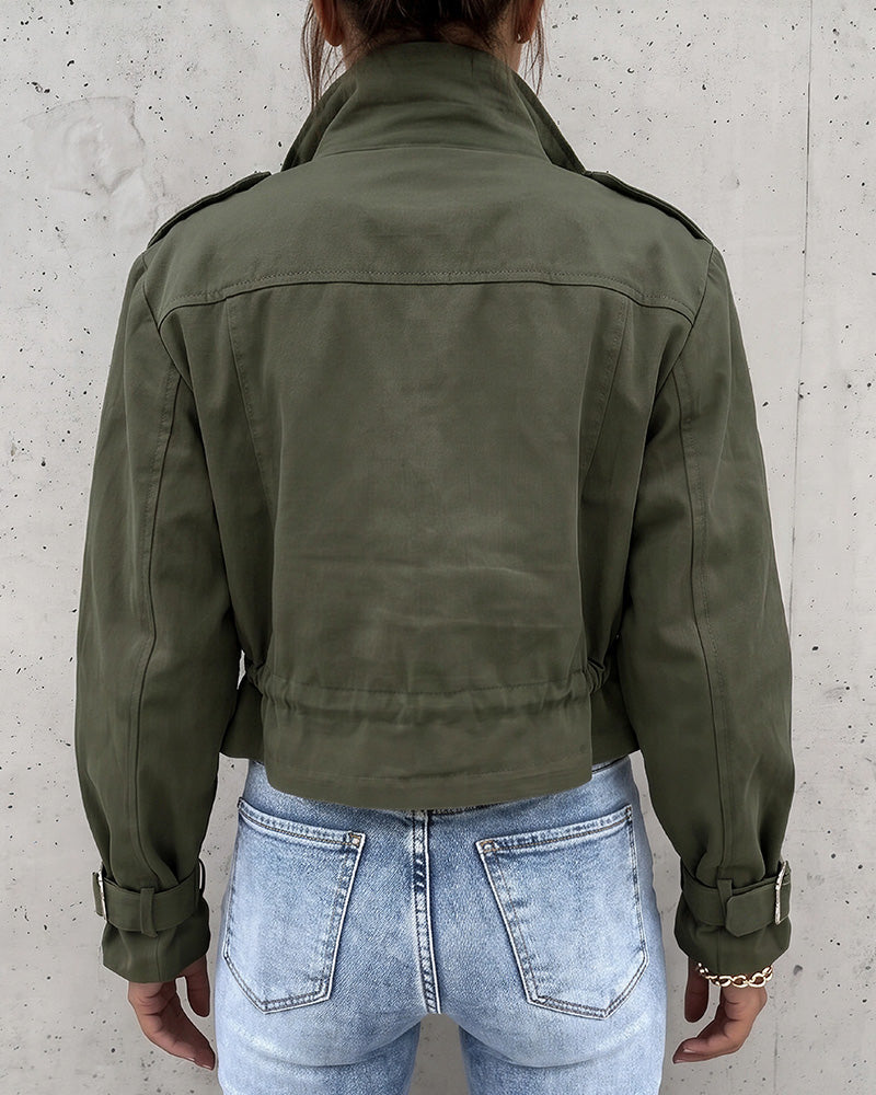 Willluxe® Urban Edge Cropped Utility Jacket