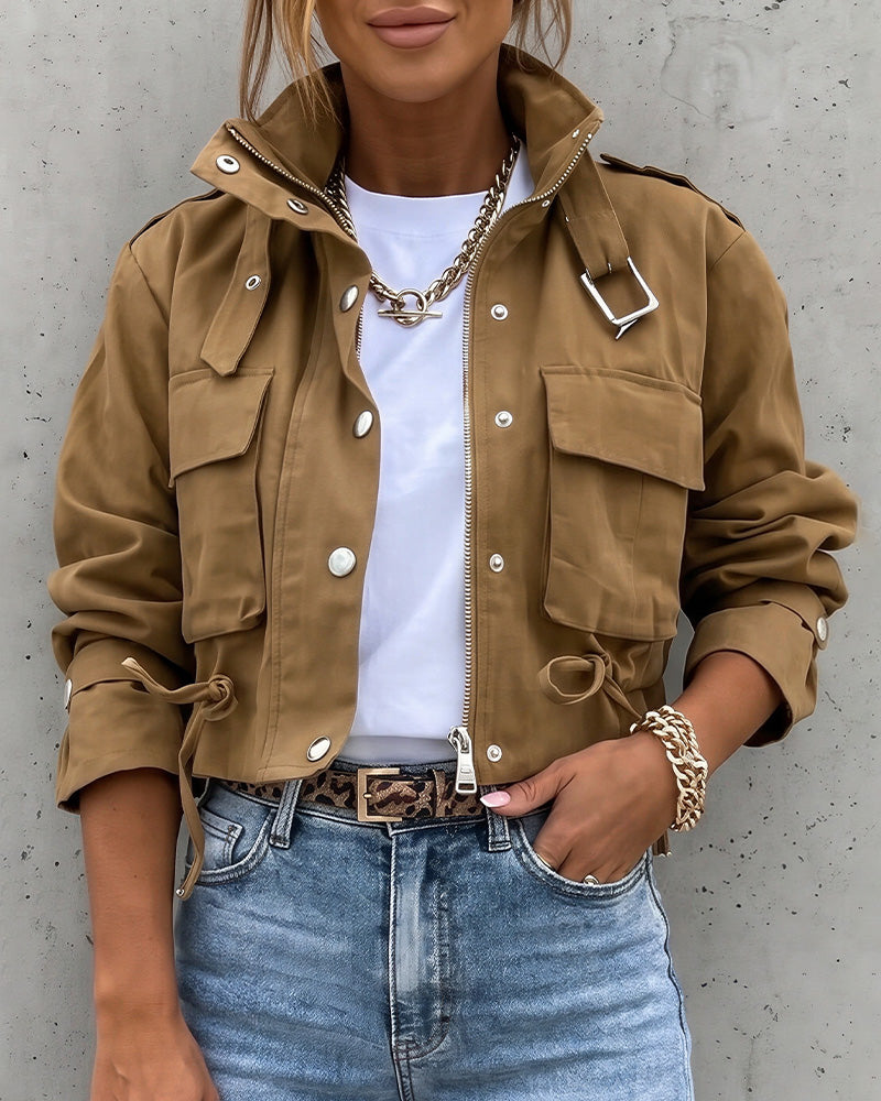 Willluxe® Urban Edge Cropped Utility Jacket