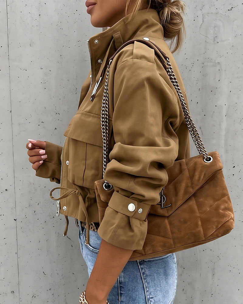 Willluxe® Urban Edge Cropped Utility Jacket