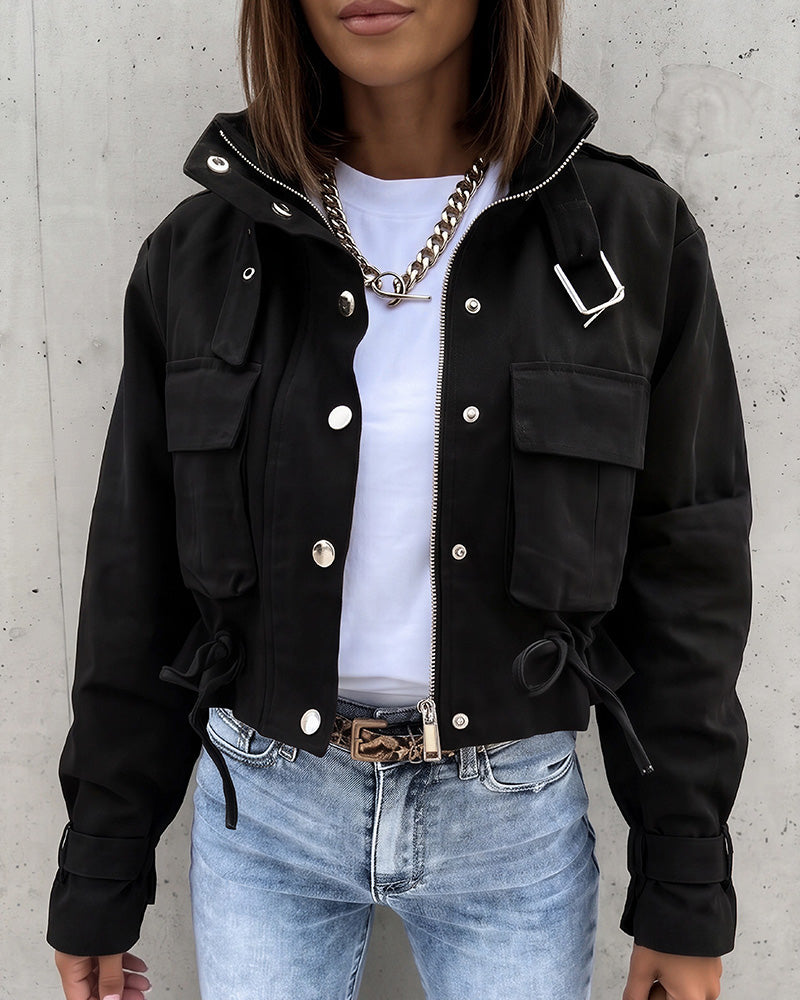 Willluxe® Urban Edge Cropped Utility Jacket
