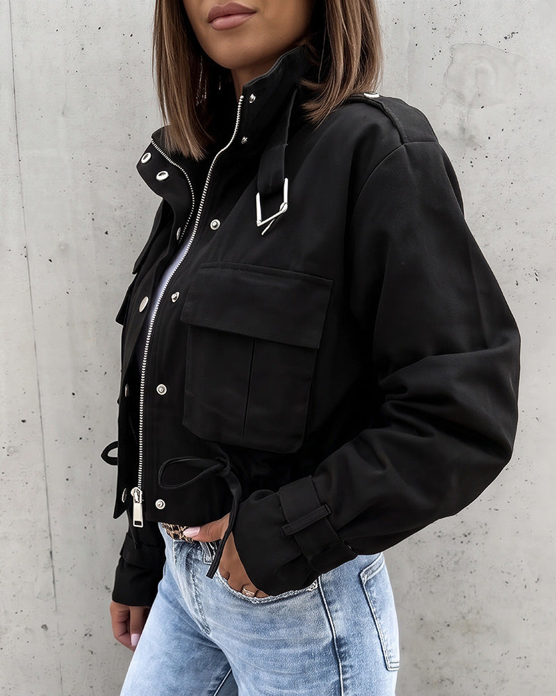 Willluxe® Urban Edge Cropped Utility Jacket