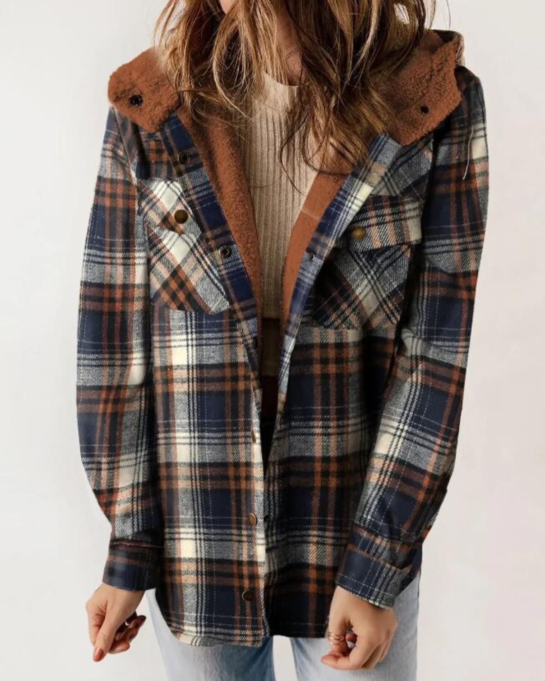 Willluxe® Fuzzy Hooded Pockets Jacket
