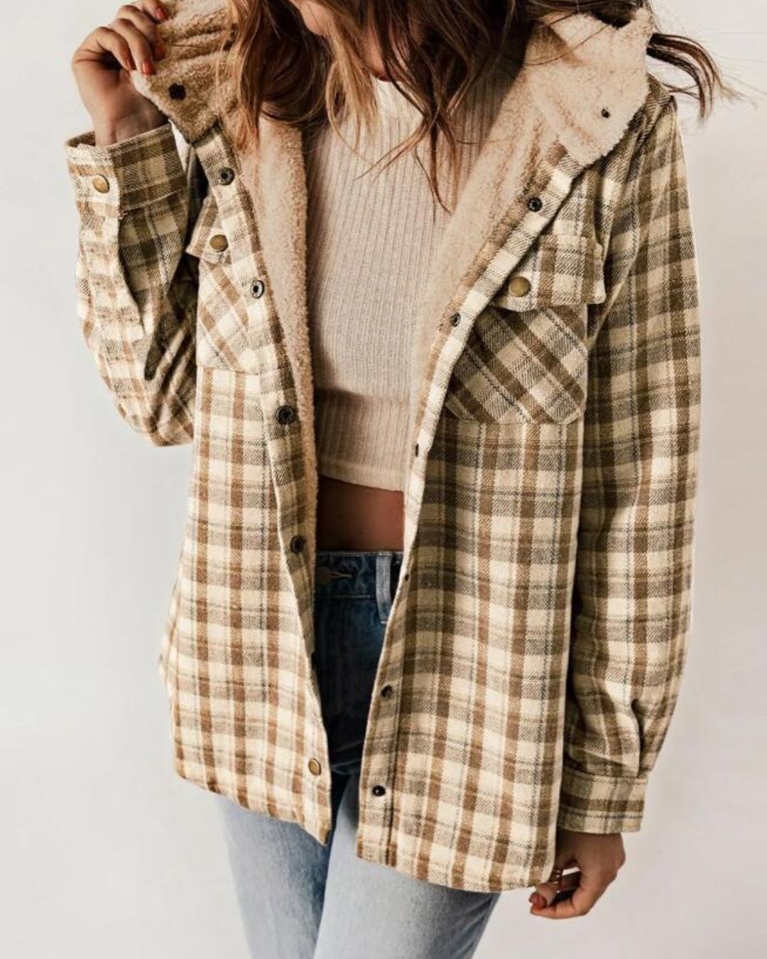 Willluxe® Fuzzy Hooded Pockets Jacket