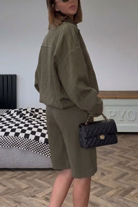 Willluxe® Batwing Sleeve Faux Suede Bomber Jacket