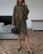 Willluxe® Batwing Sleeve Faux Suede Bomber Jacket