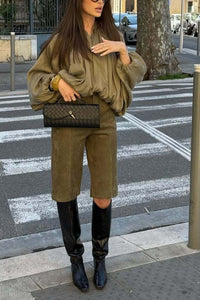 Willluxe® Oversized Batwing Sleeve Bomber Jacket