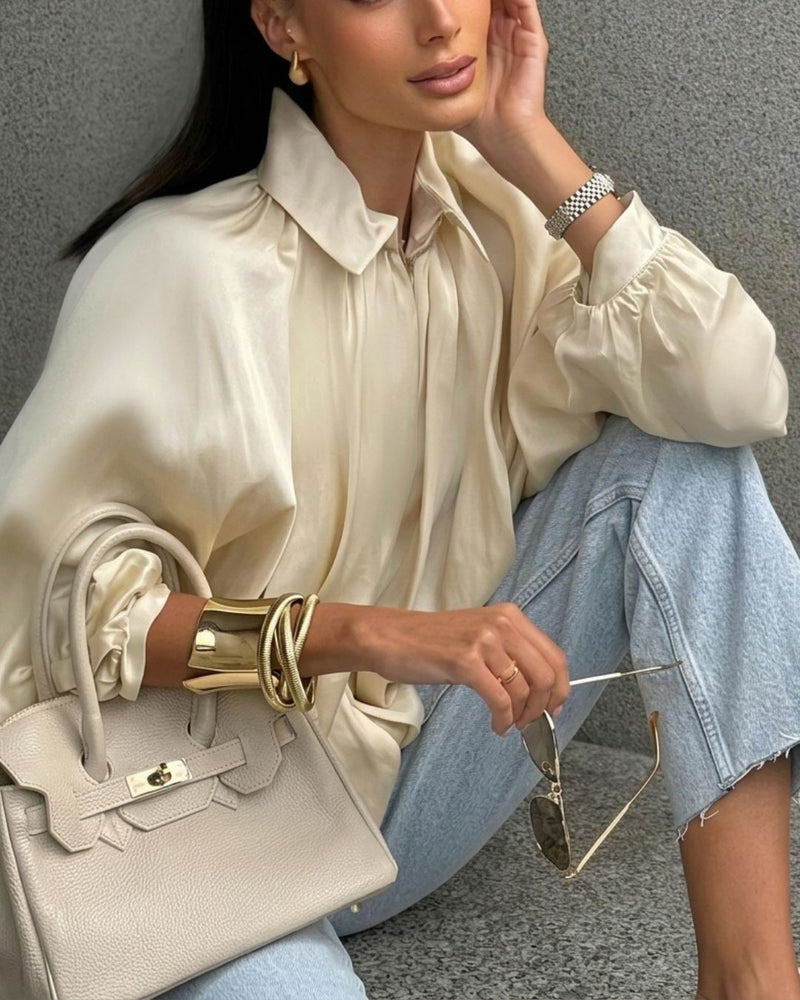 Willluxe® Oversized Batwing Sleeve Bomber Jacket