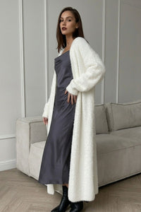 Willluxe® Fluffy Faux Mink Long Knit Cardigan