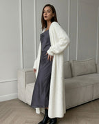 Willluxe® Fluffy Faux Mink Long Knit Cardigan
