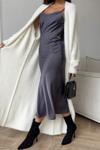 Willluxe® Fluffy Faux Mink Long Knit Cardigan