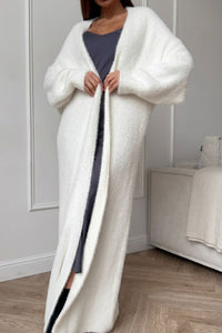 Willluxe® Fluffy Faux Mink Long Knit Cardigan