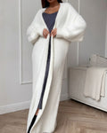 Willluxe® Fluffy Faux Mink Long Knit Cardigan