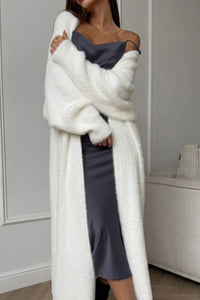 Willluxe® Fluffy Faux Mink Long Knit Cardigan