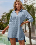 Willluxe® Jacquard Pom Detail Blouse
