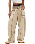 Willluxe® Wide Leg Drawstring Sweatpants Casual Lounge Pants with Pockets