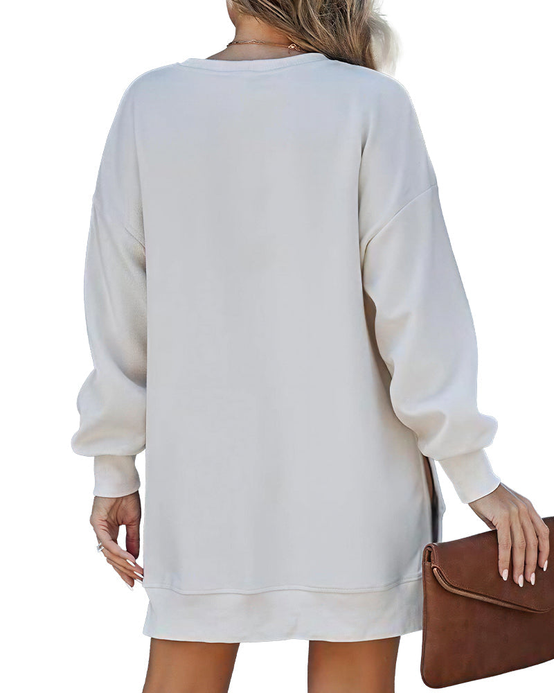 Willluxe® Oversized Layered Look Side-Zip Hoodie Dress