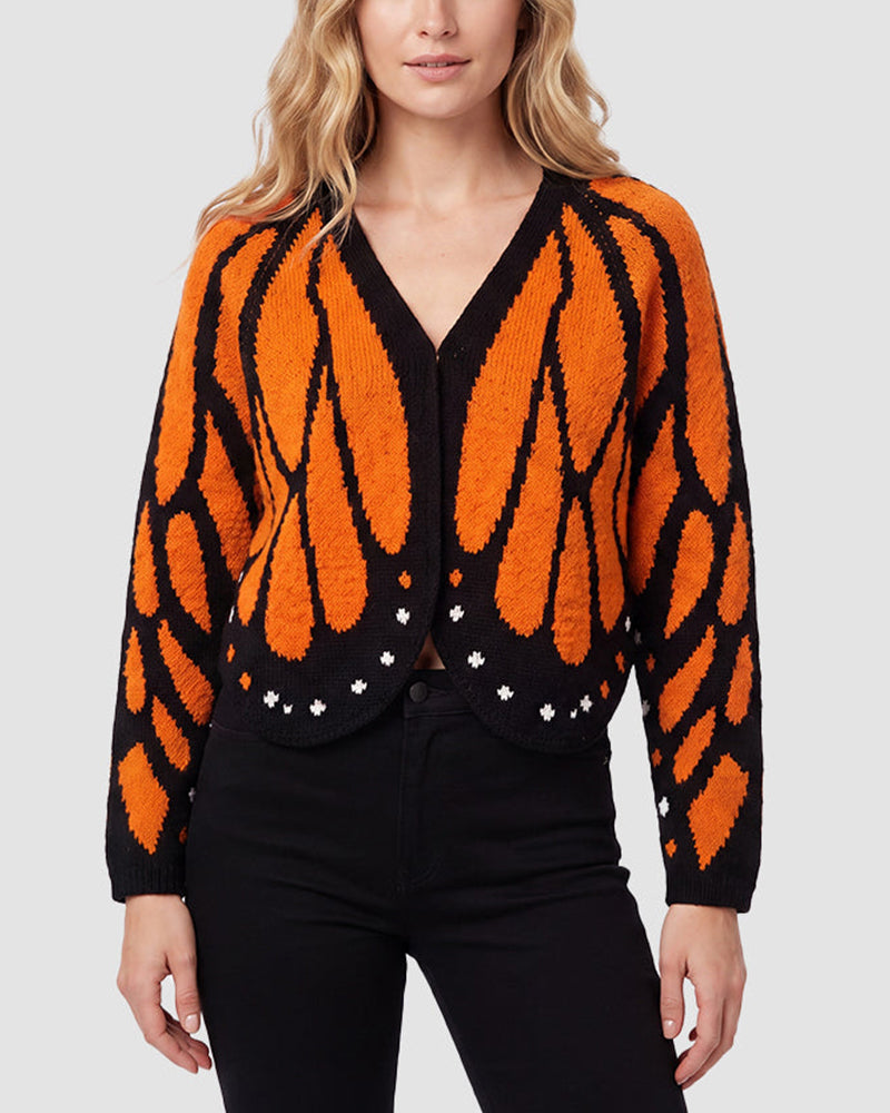 Willluxe® Butterfly-Wing Open-Front Knit Cardigan