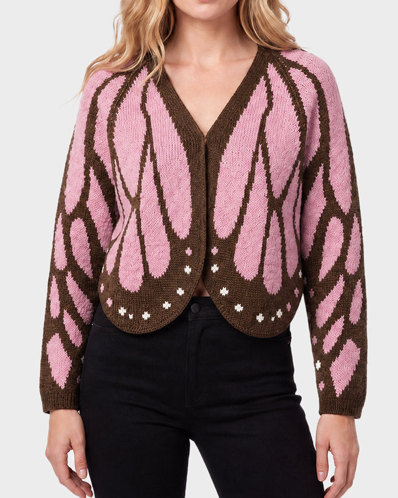 Willluxe® Butterfly-Wing Open-Front Knit Cardigan