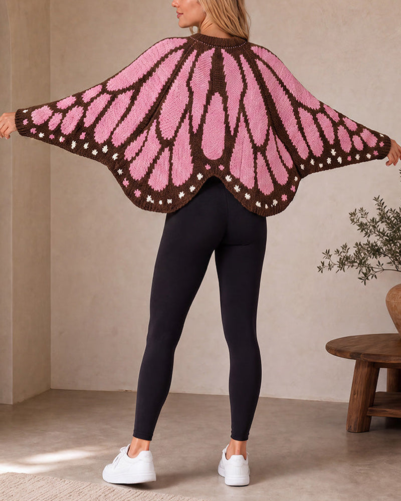 Willluxe® Butterfly-Wing Open-Front Knit Cardigan