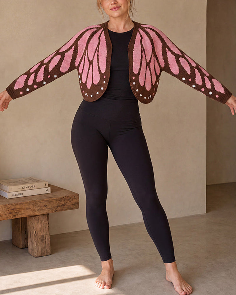 Willluxe® Butterfly-Wing Open-Front Knit Cardigan
