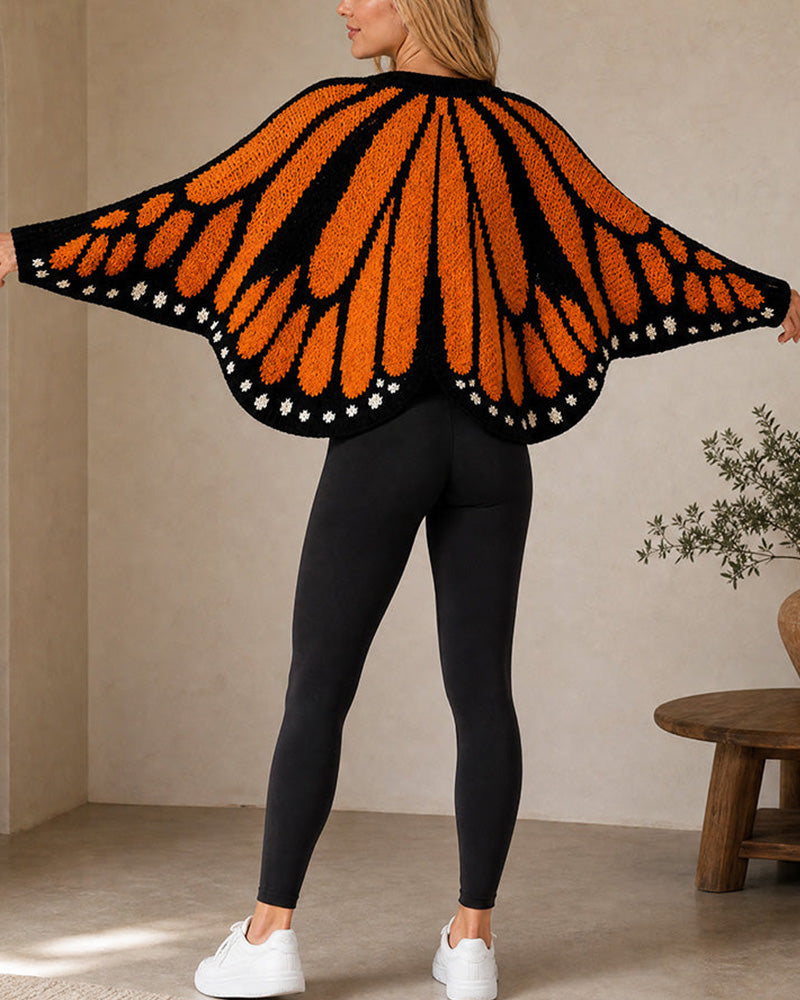 Willluxe® Butterfly-Wing Open-Front Knit Cardigan