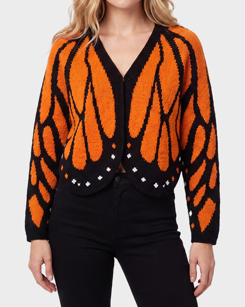 Willluxe® Butterfly-Wing Open-Front Knit Cardigan