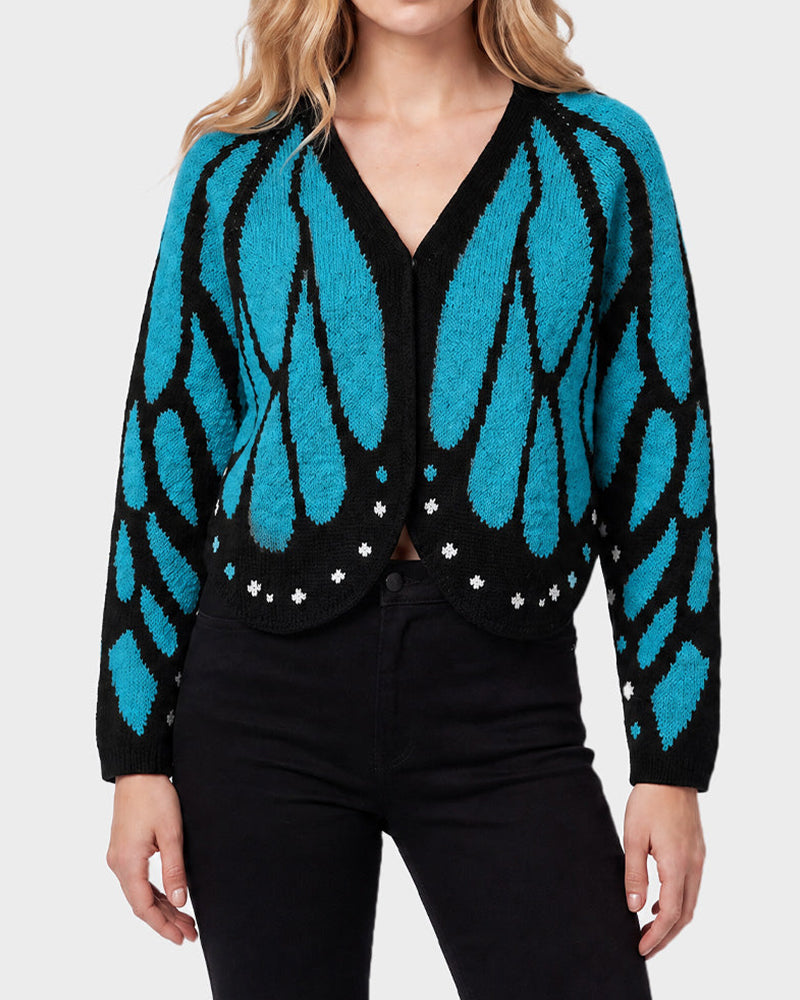 Willluxe® Butterfly-Wing Open-Front Knit Cardigan