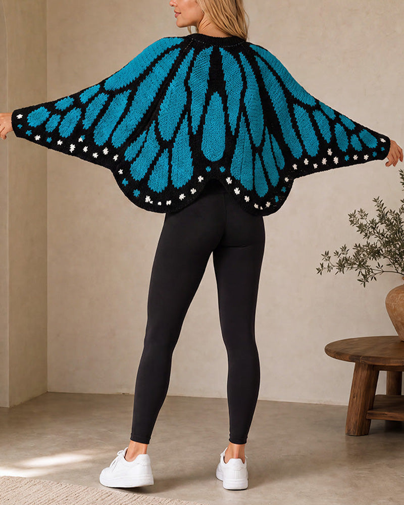 Willluxe® Butterfly-Wing Open-Front Knit Cardigan