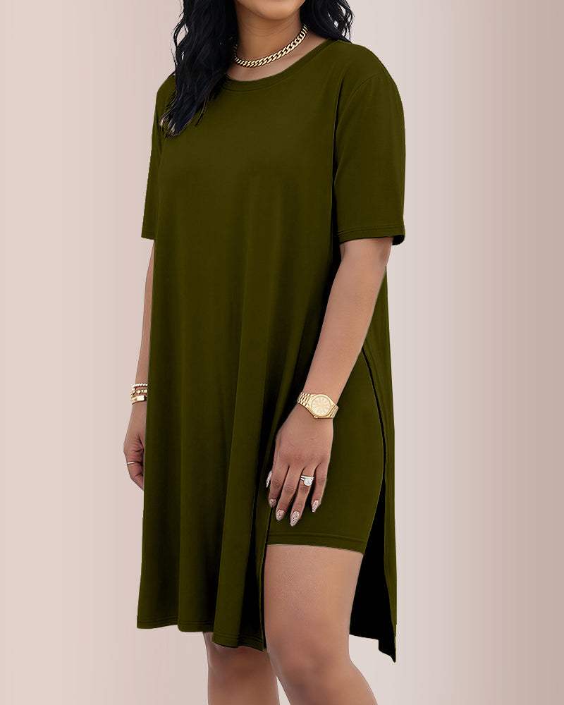 Willluxe® Asymmetric Tunic & Biker Shorts Casual Set