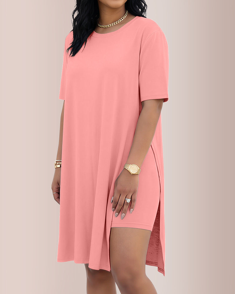 Willluxe® Asymmetric Tunic & Biker Shorts Casual Set