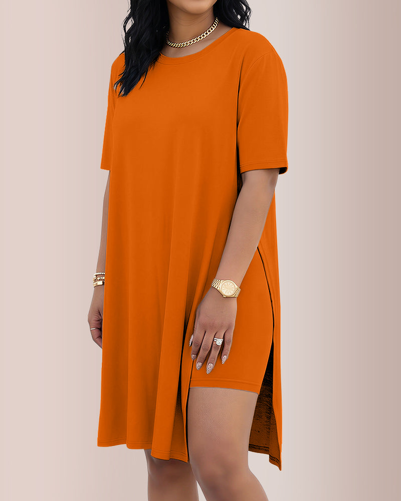 Willluxe® Asymmetric Tunic & Biker Shorts Casual Set