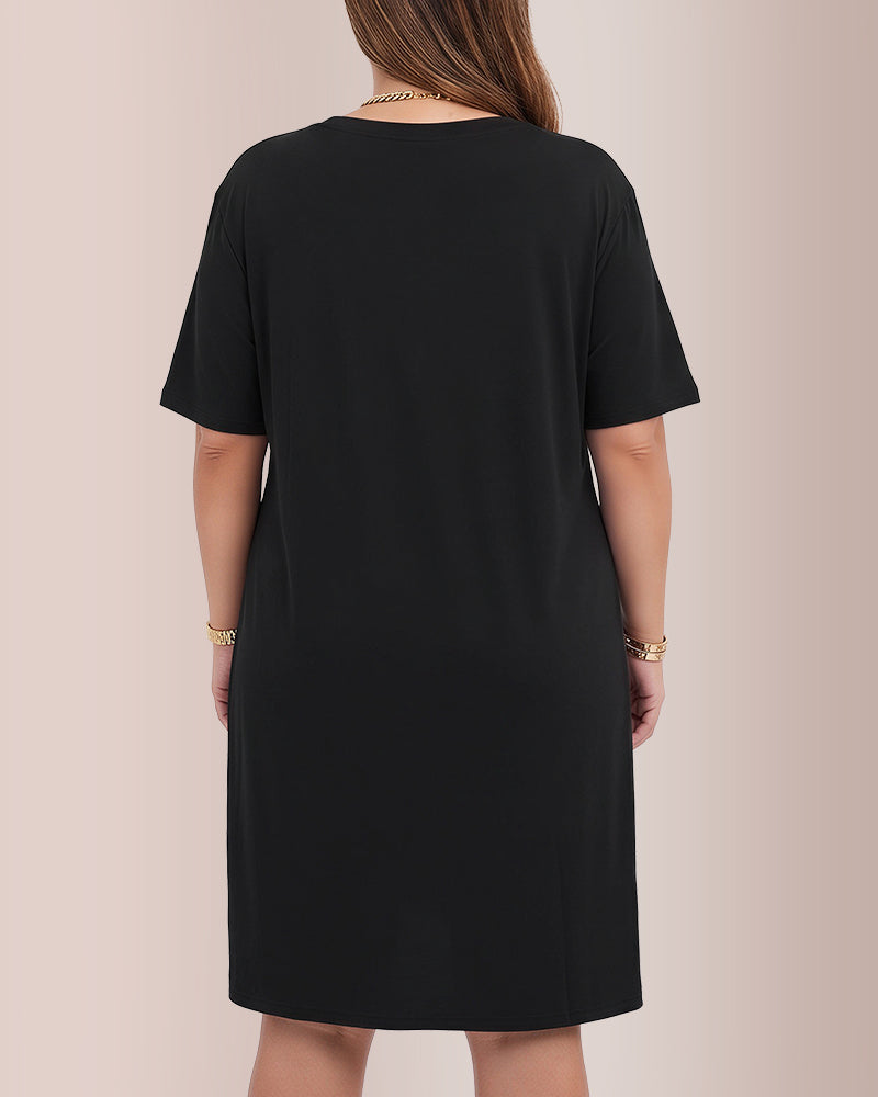 Willluxe® Asymmetric Tunic & Biker Shorts Casual Set