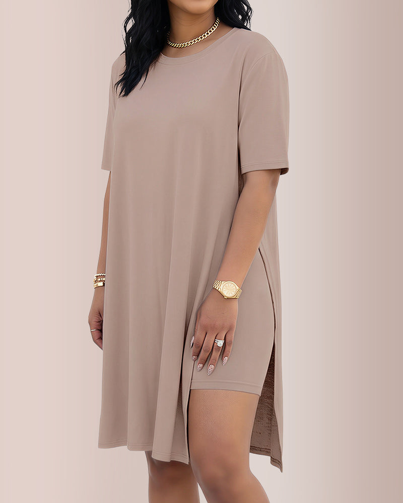 Willluxe® Asymmetric Tunic & Biker Shorts Casual Set