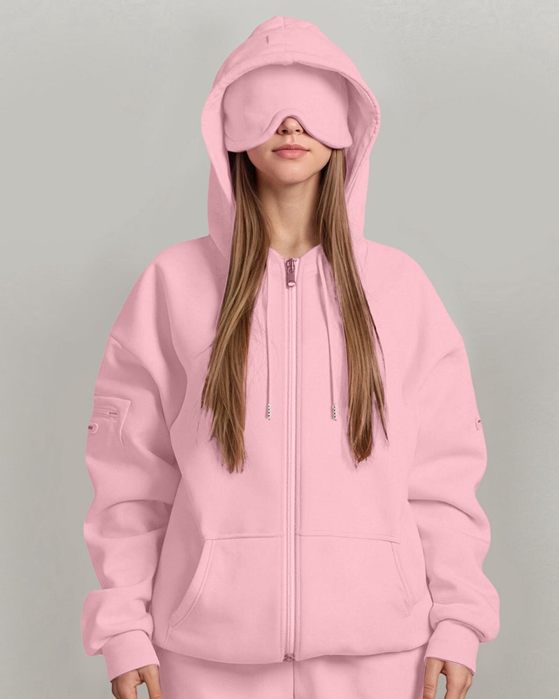 Willluxe® Oversized Zip-Up with Built-In Sleep Mask