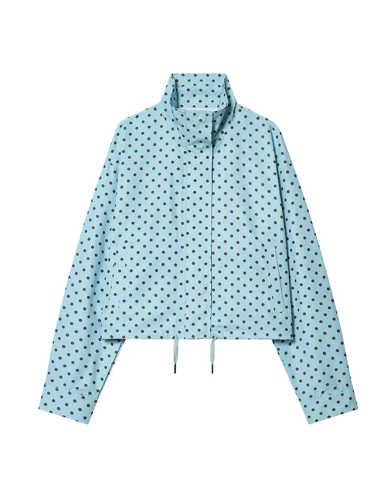 Willluxe® Retro Polka Dot Drawstring Cropped Jacket