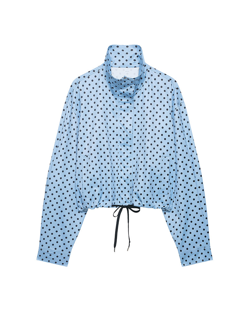 Willluxe® Retro Polka Dot Drawstring Cropped Jacket