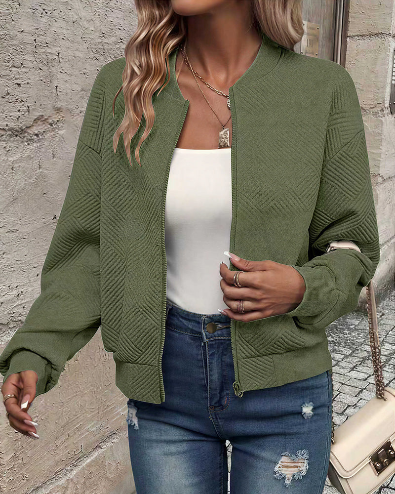 Willluxe® The Everyday Textured Bomber Jacket
