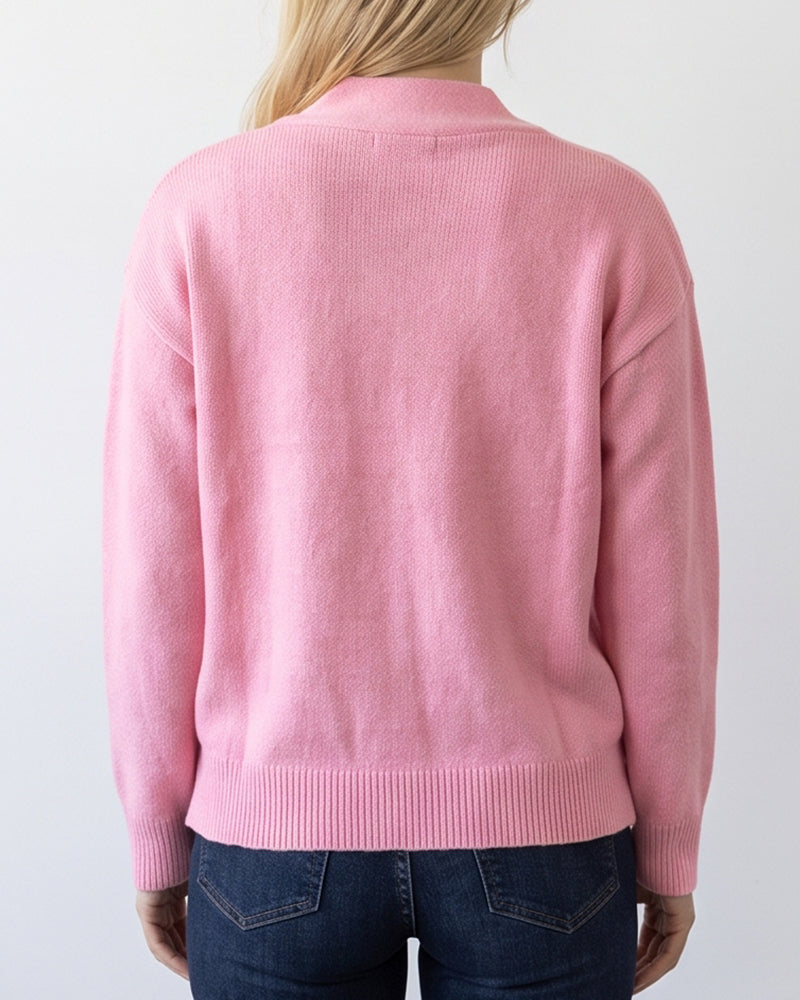 Willluxe® Effortless Deep V-Neck Oversized Knit Sweater