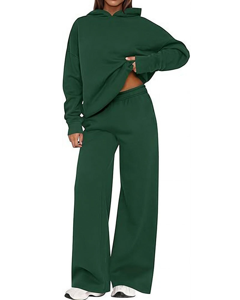 Willluxe® Cozy Fleece-Lined Oversized Hoodie & Wide-Leg Set