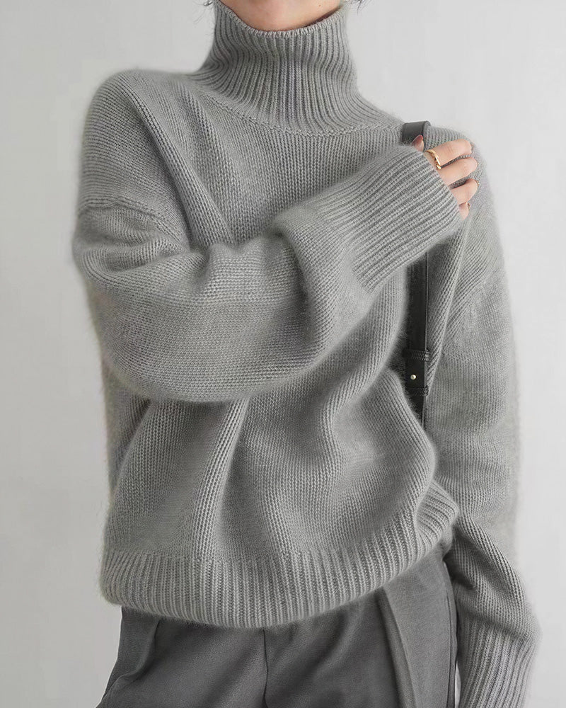 Willluxe® Chunky Oversized Turtleneck Knit Sweater