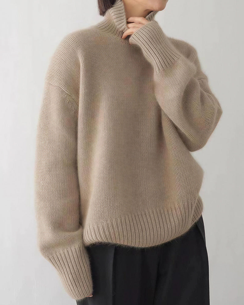 Willluxe® Chunky Oversized Turtleneck Knit Sweater