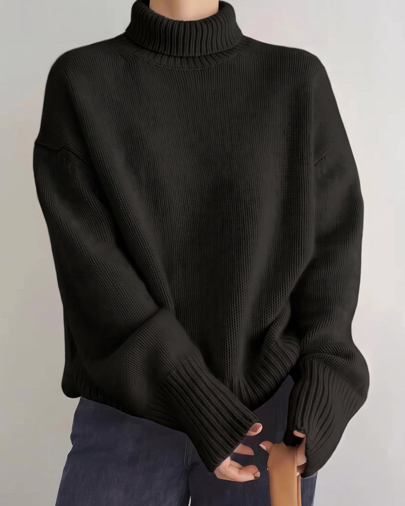 Willluxe® Chunky Oversized Turtleneck Knit Sweater