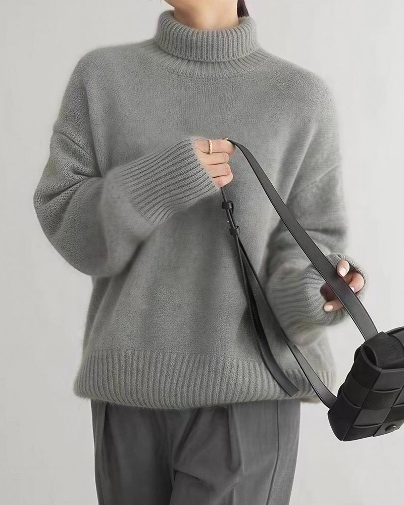 Willluxe® Chunky Oversized Turtleneck Knit Sweater