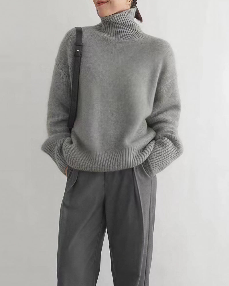 Willluxe® Chunky Oversized Turtleneck Knit Sweater