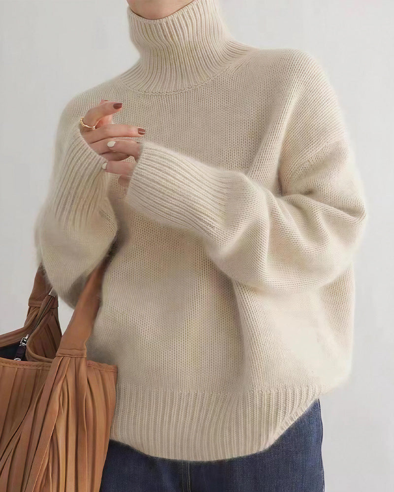 Willluxe® Chunky Oversized Turtleneck Knit Sweater