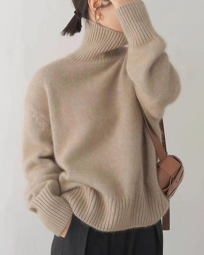 Willluxe® Chunky Oversized Turtleneck Knit Sweater
