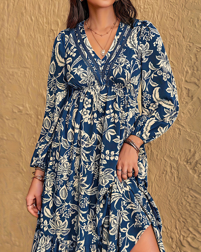 Willluxe® Floral Lace Boho A-Line Dress