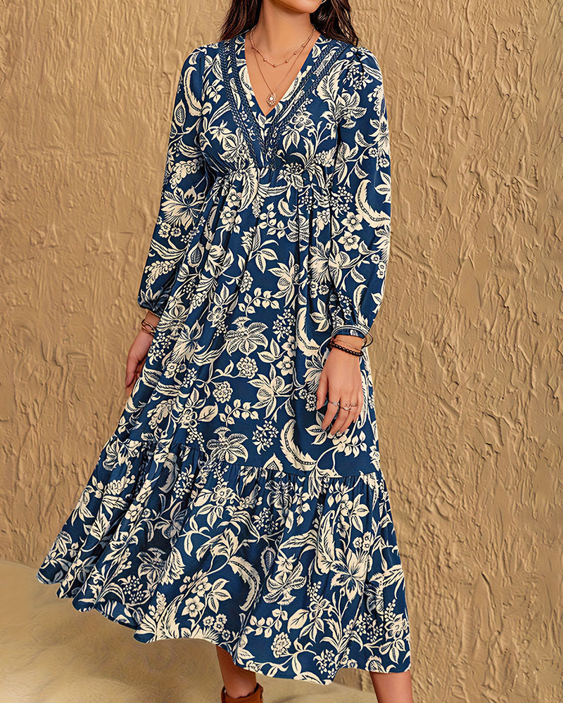 Willluxe® Floral Lace Boho A-Line Dress